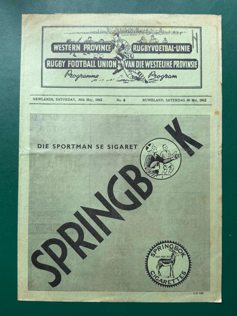 Rugby Programmes - 4 * 1937-1945 Newlands Rugby Programmes (Club/Varsity/Schools)
