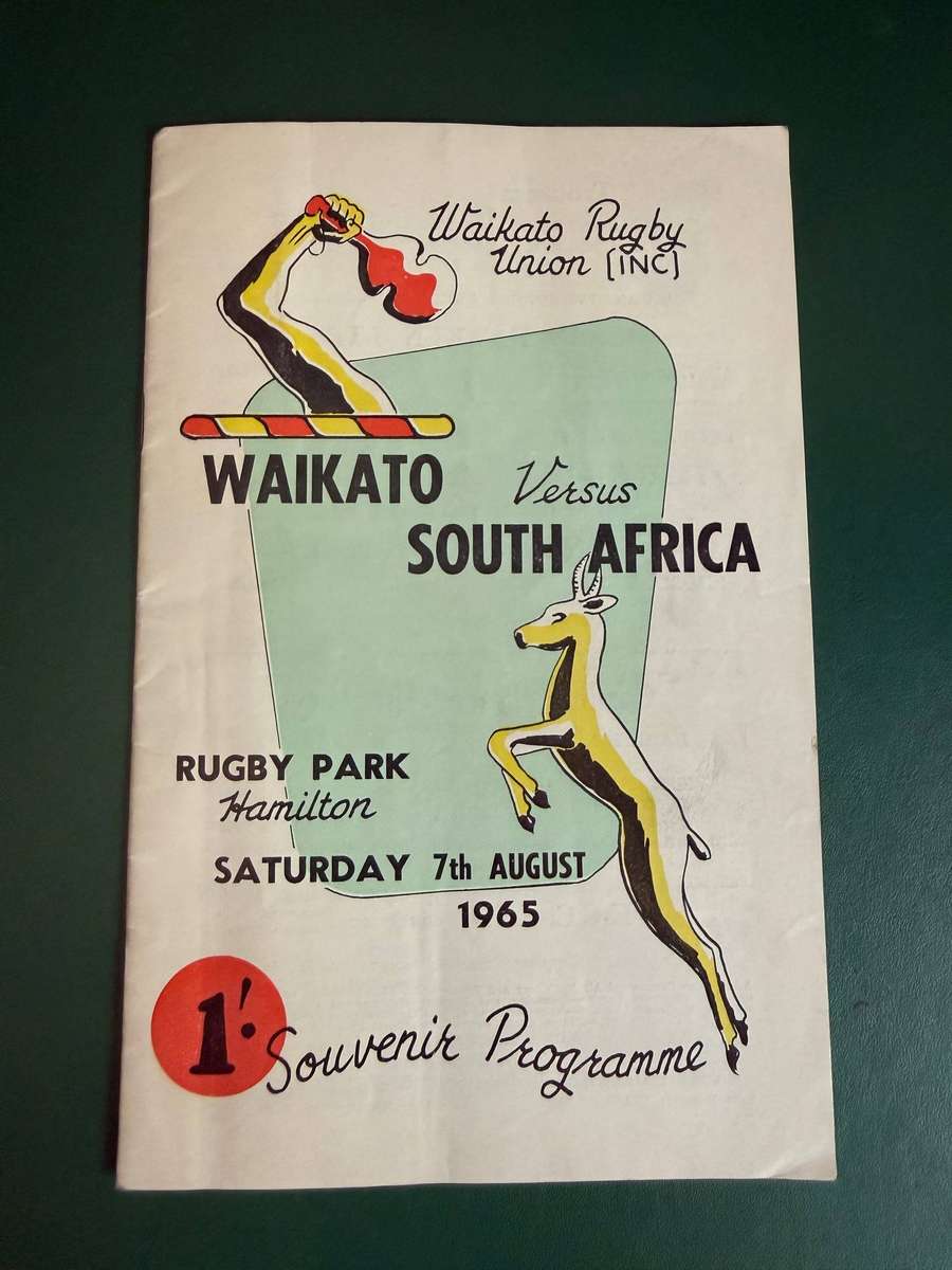 Rugby Programme - *TOUR* Waikato vs South-Africa 07/08/1965