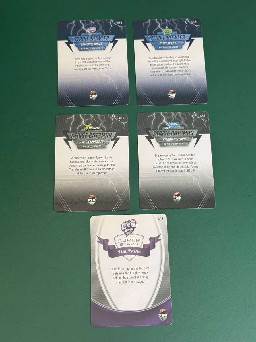 Cricket Card - 5 * 2014/2015 Big Bash League Insert Cards