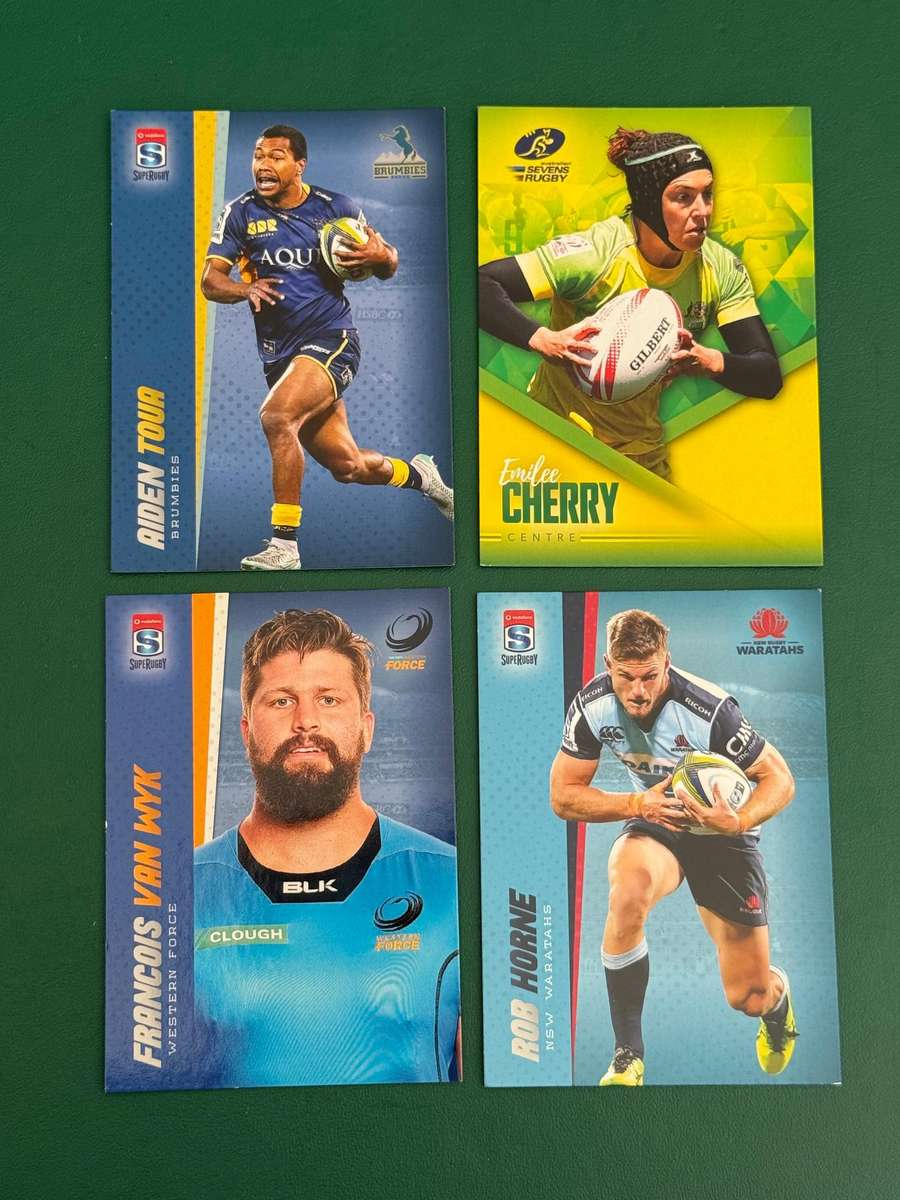 Rugby Cards - 4 (Four) * 2016 Tap and Play Australia/Super Rugby/Sevens Rugby Cards