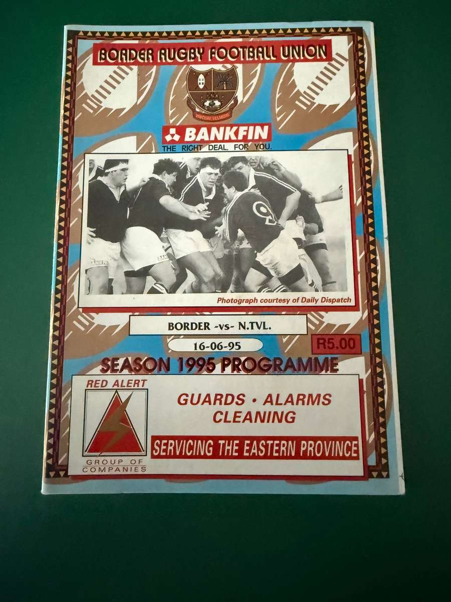 Rugby Programme - Border vs Northern-Transvaal 16/06/1995