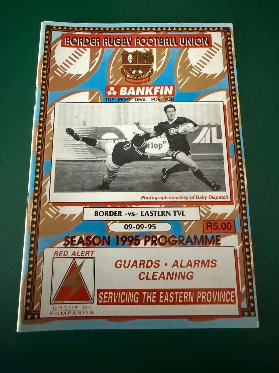 Rugby Programme - Border vs Eastern-Tranvsaal 09/09/1995