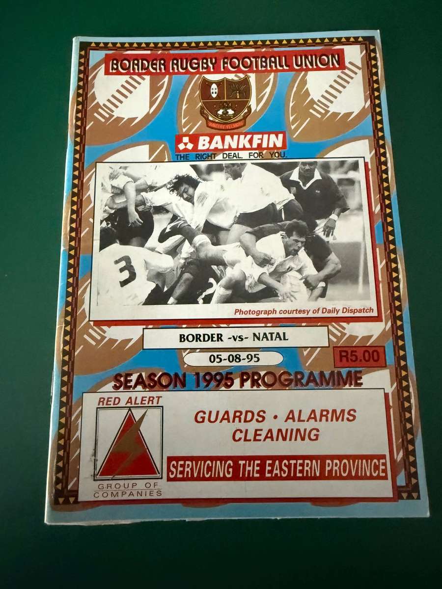Rugby Programme - Border vs Natal 05/08/1995