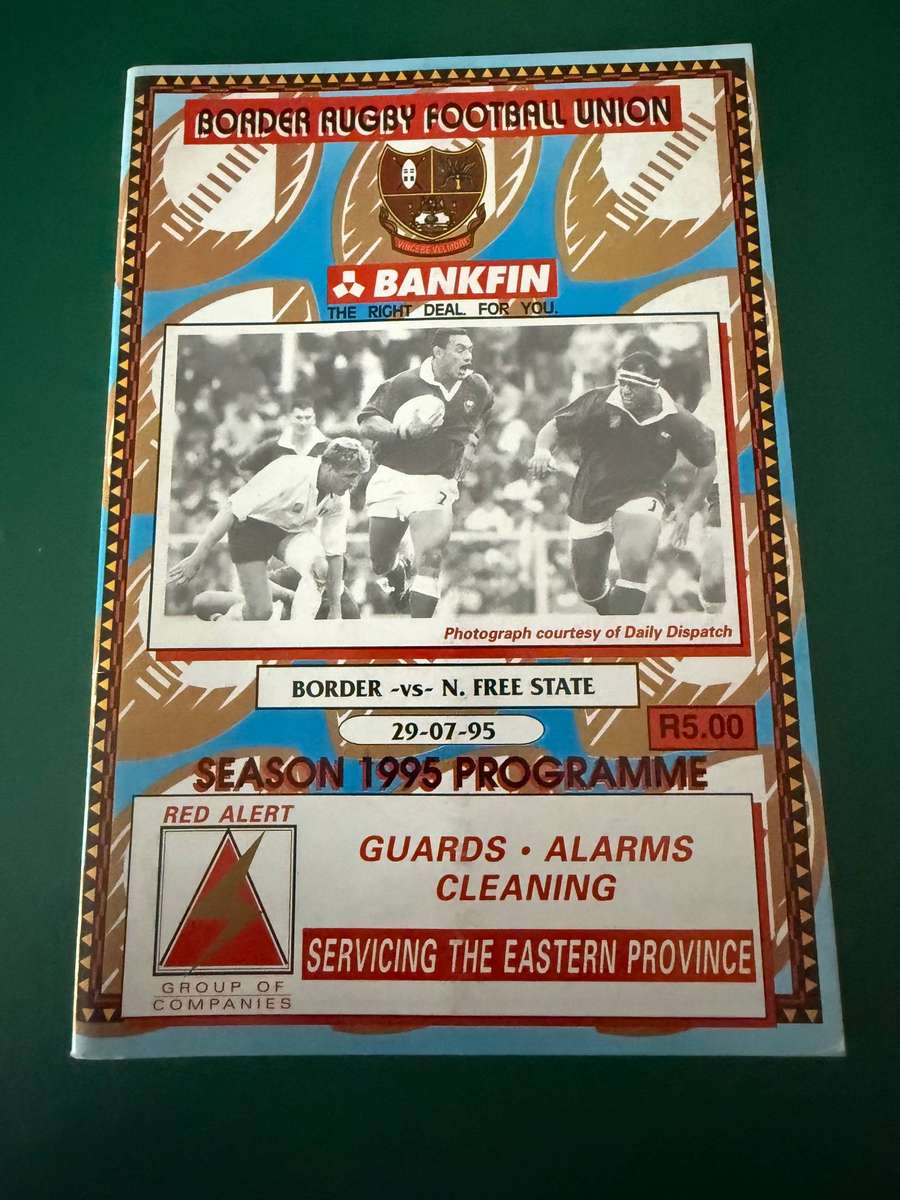 Rugby Programme - Border vs Northern Free State 29/07/1995