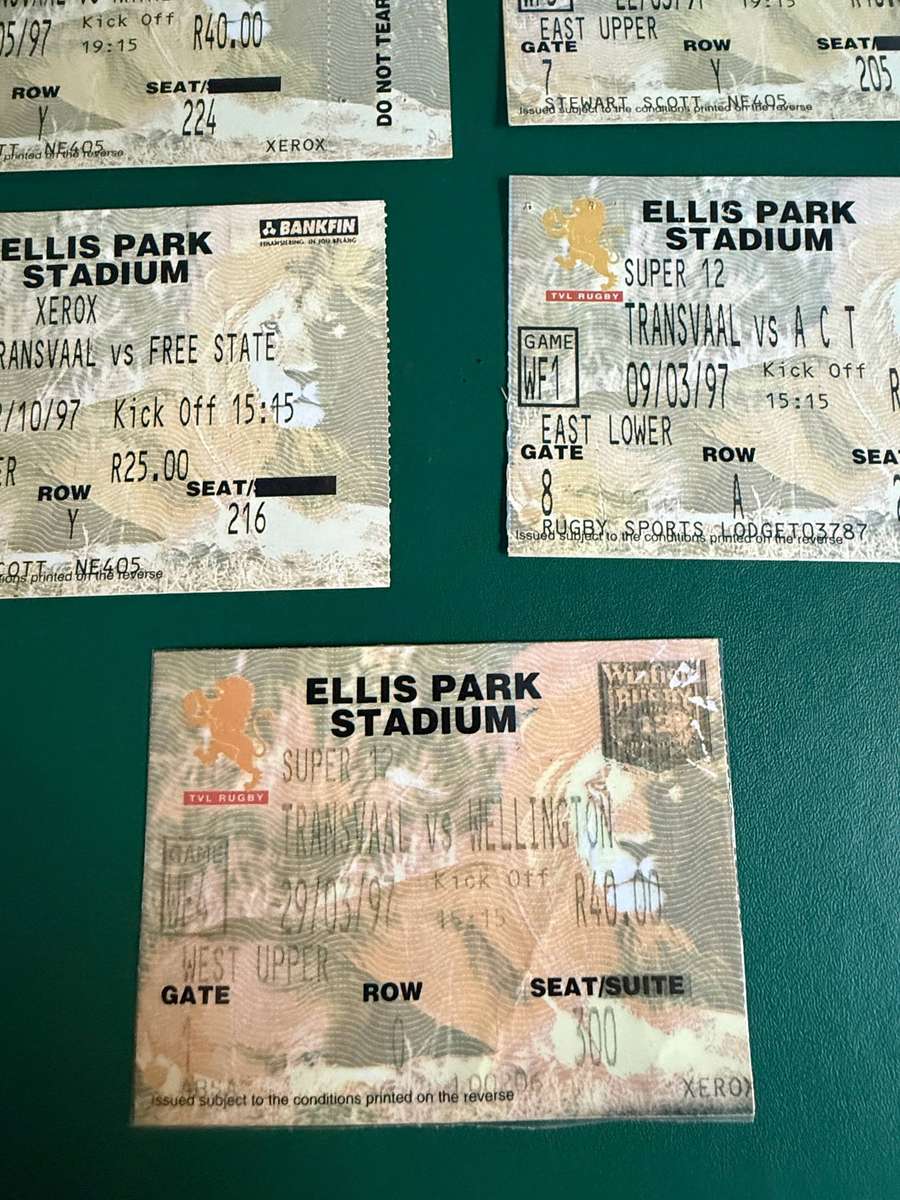 Rugby Ticket - 7 * Transvaal Rugby Tickets (1997)