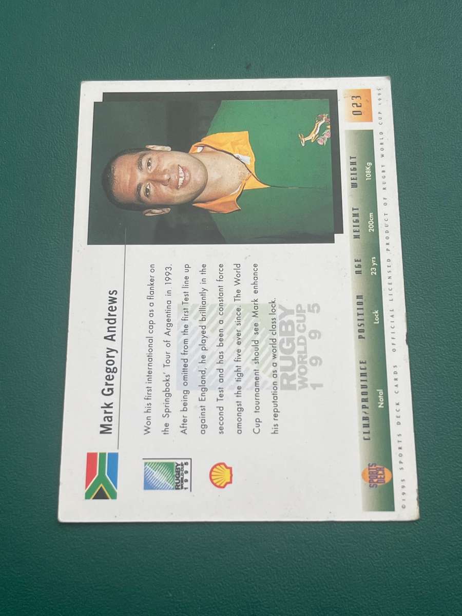 Rugby Card - *SIGNED* Mark Andrews 1995 Sports Deck Rugby Card