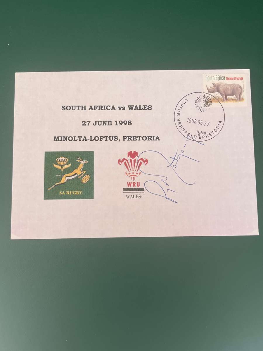 Rugby - *SIGNED* FDC/First Day Cover South-Africa vs Wales 27/06/1998