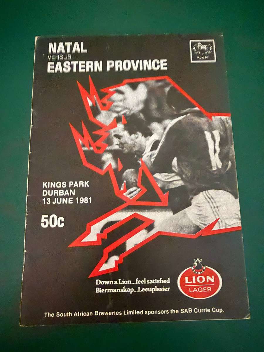 Rugby Programme - Natal vs Eastern Province 13/06/1981