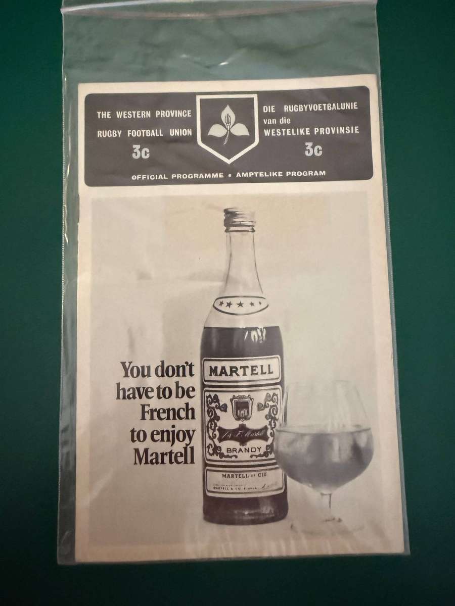 Rugby Programme - Western Province vs Eastern Province 26/06/1971