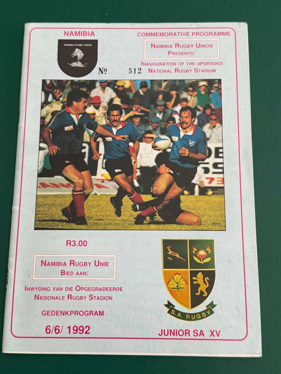 Rugby Programme - Namibia vs Junior Springboks XV 06/06/1992 (Windhoek)