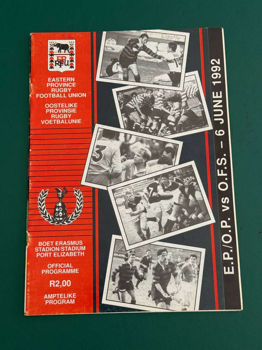 Rugby Programme - Eastern-Province vs Free State 06/06/1992