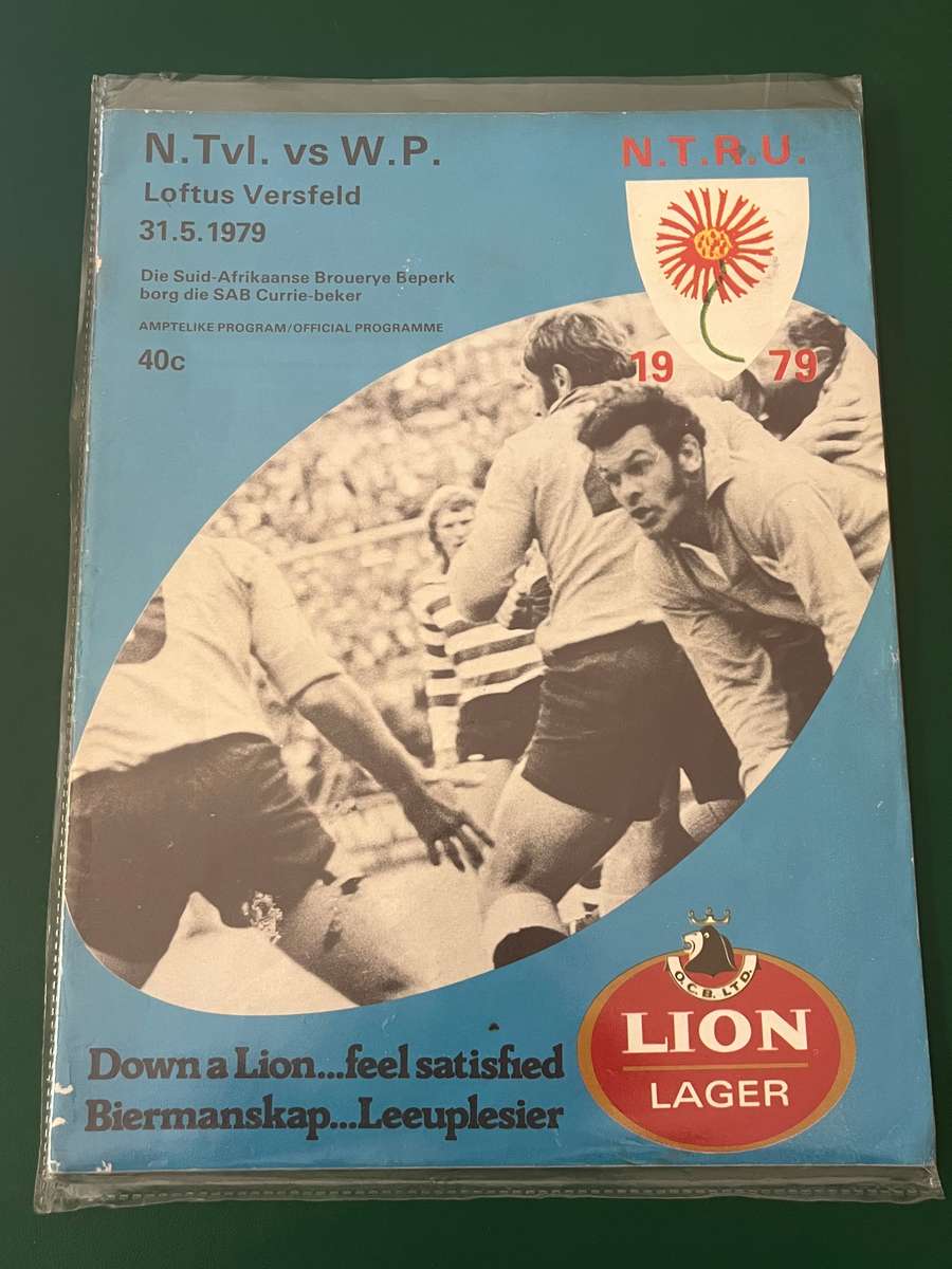 Rugby Programme - Noord-Transvaal vs Western-Province 31/05/1979