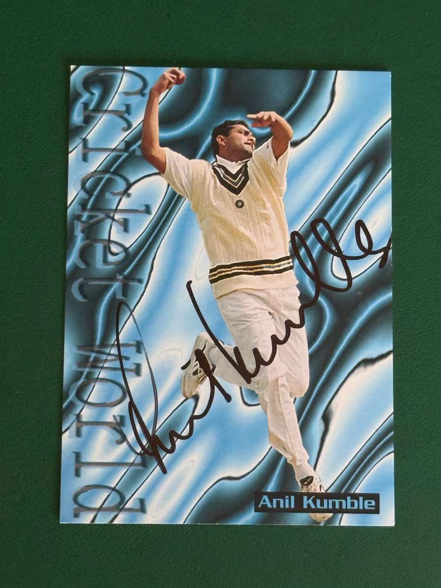 Cricket Card - *SIGNED* Anil Kumble 1996 Sports Deck Cricket Card