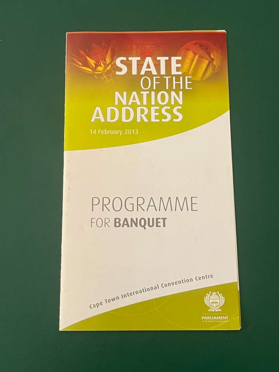 Programme and Gallery Ticket - State of the Nation Banquet 14/02/2013