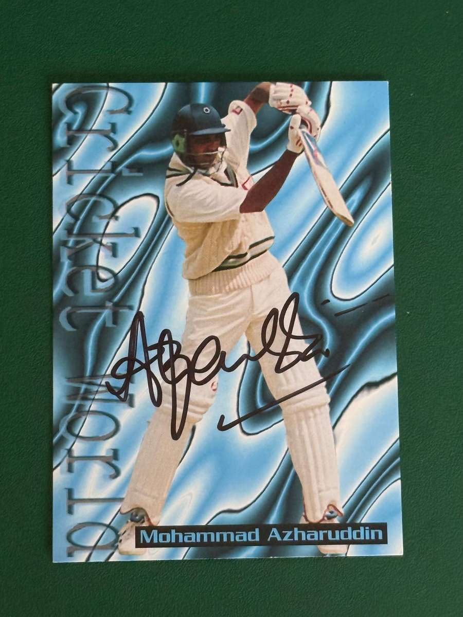 Cricket Card - *SIGNED* Mohammad Azharuddin 1996 Sports Deck Cricket Card