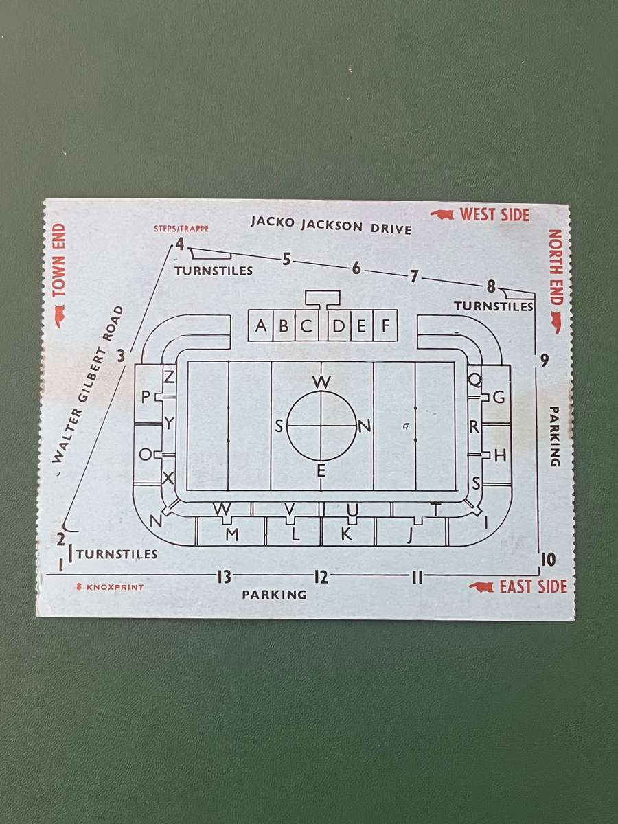 Rugby Ticket - SA Springboks vs Australia 16 August 1969