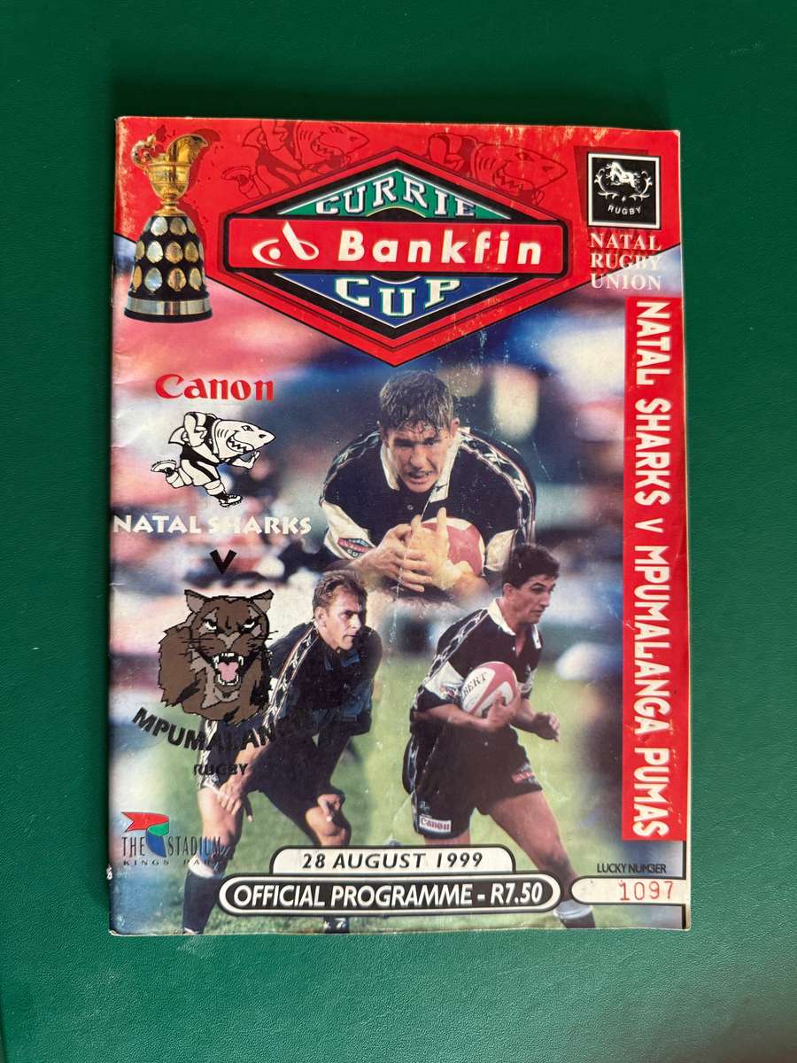 Rugby Programme - Sharks vs Pumas 28/08/1999