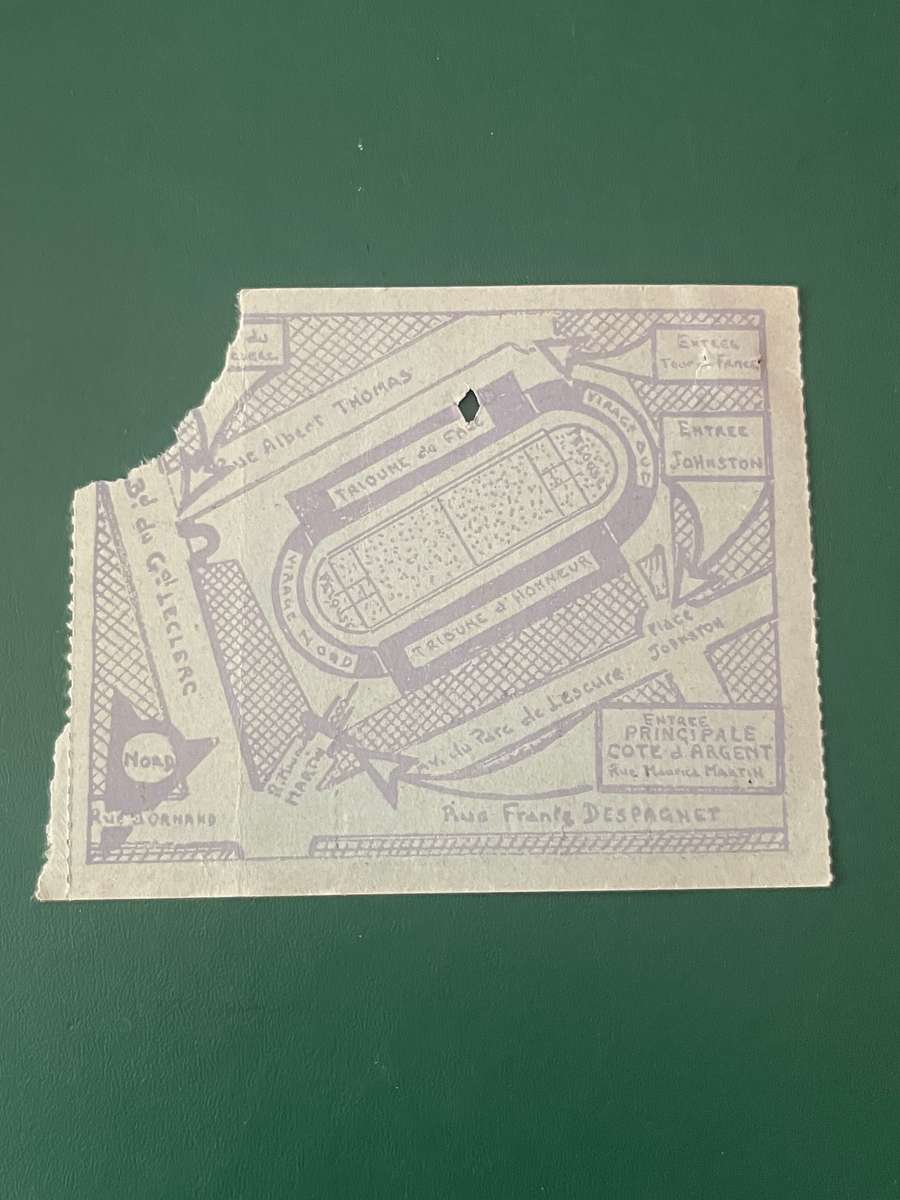 Rugby Ticket - France vs Springboks 09/11/1968