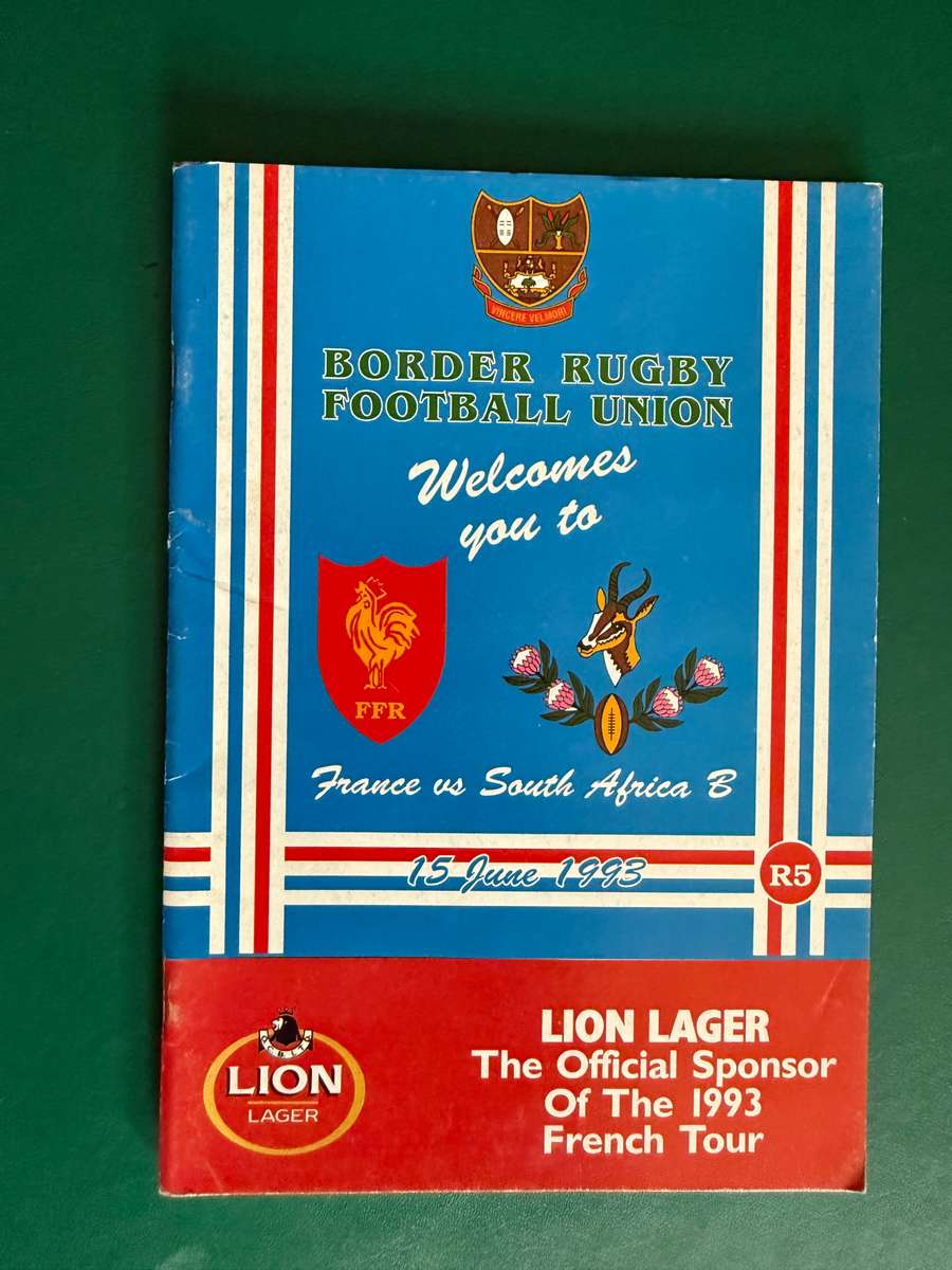 Rugby Programme - France vs South-Africa B 15/06/1993