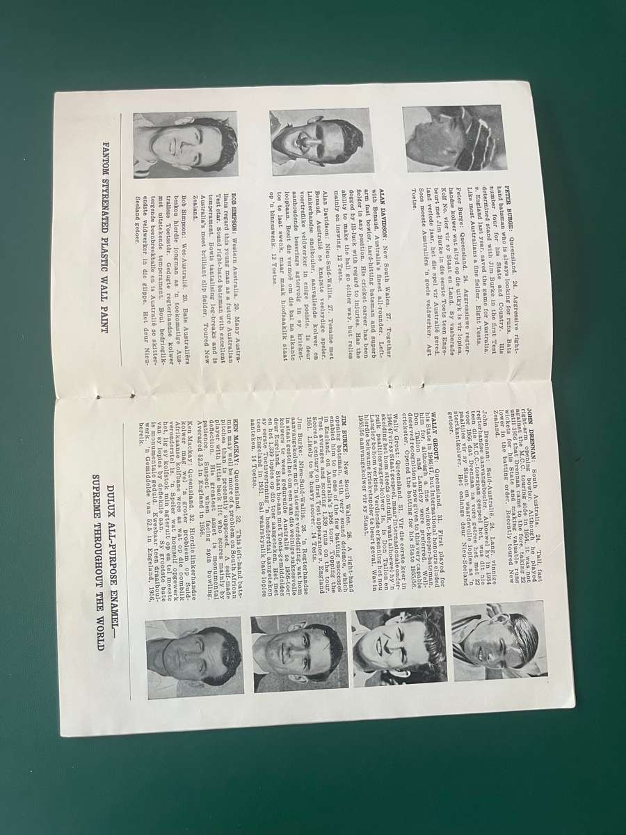 Cricket Itinerary - 1957/1958 Australian Cricket Tour of South-Africa