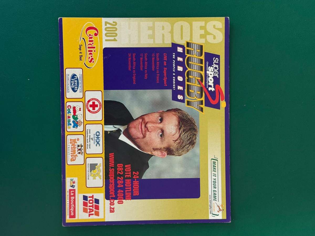 Rugby Card - AJ Venter 2001 Total Rugby Card