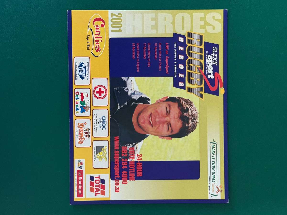 Rugby Card - Gaffie du Toit 2001 Total Rugby Card