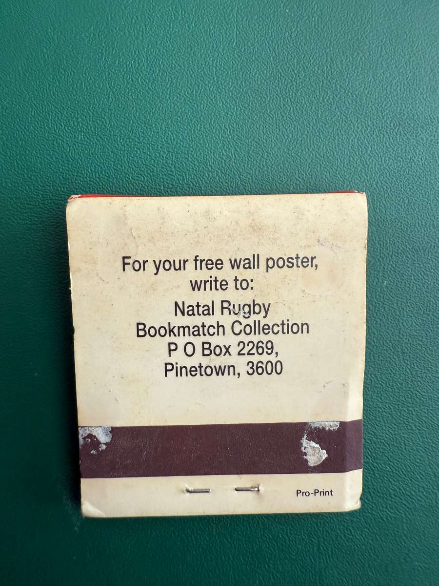 Rugby - 24 * 1993 Natal Matchbook/Card Collection.
