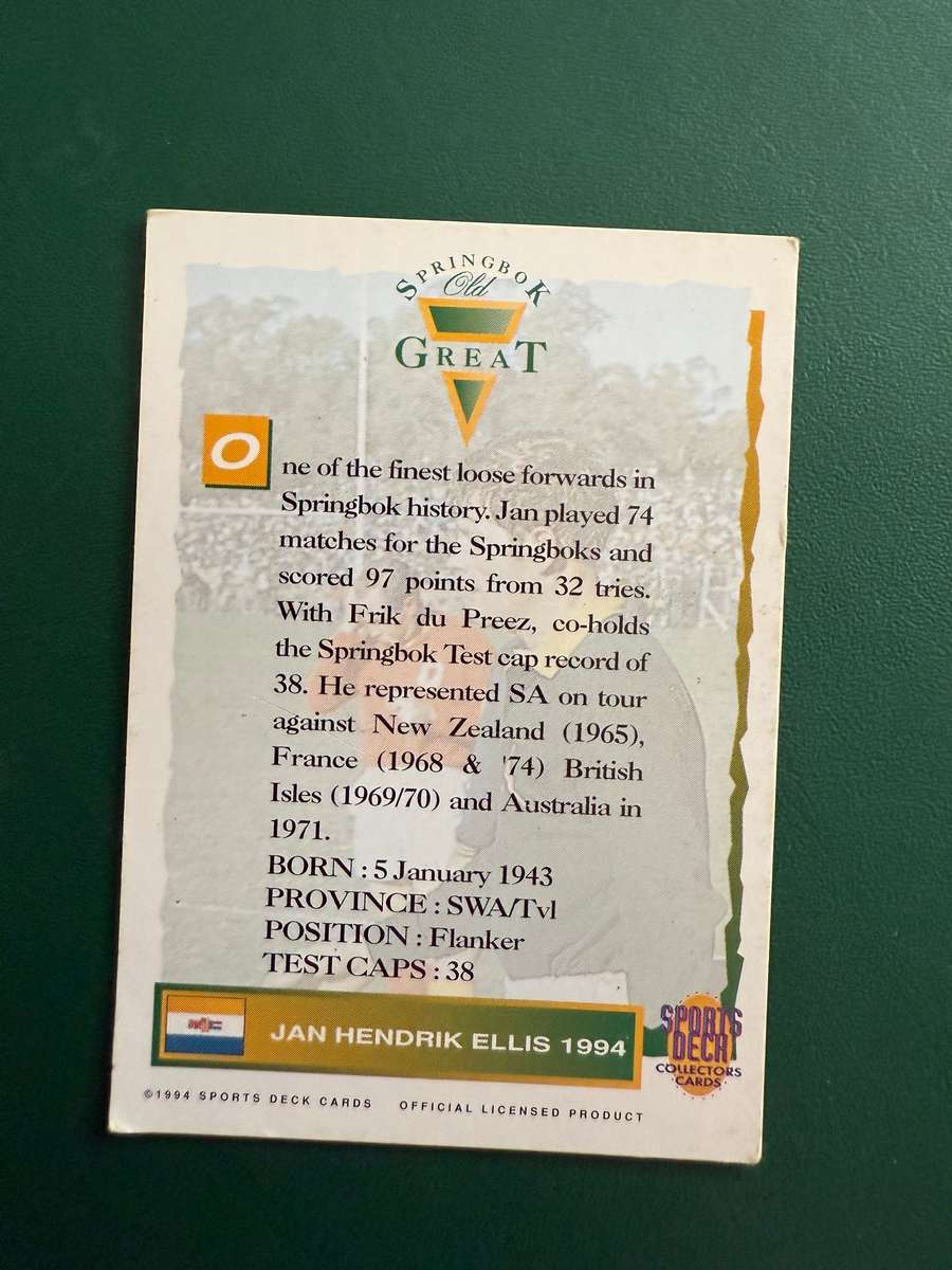 Rugby Cards - 6 * 1994 Sports Deck Rugby Cards