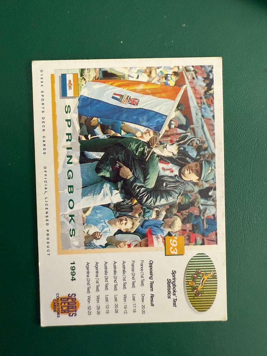 Rugby Card - South-Africa (42/90) Sports Deck Rugby Card