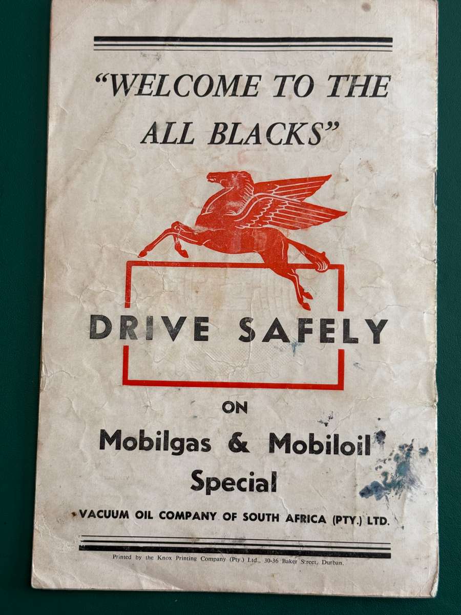 Rugby Programme - *TOUR* Junior Springboks vs New Zealand All Blacks 09/07/1960