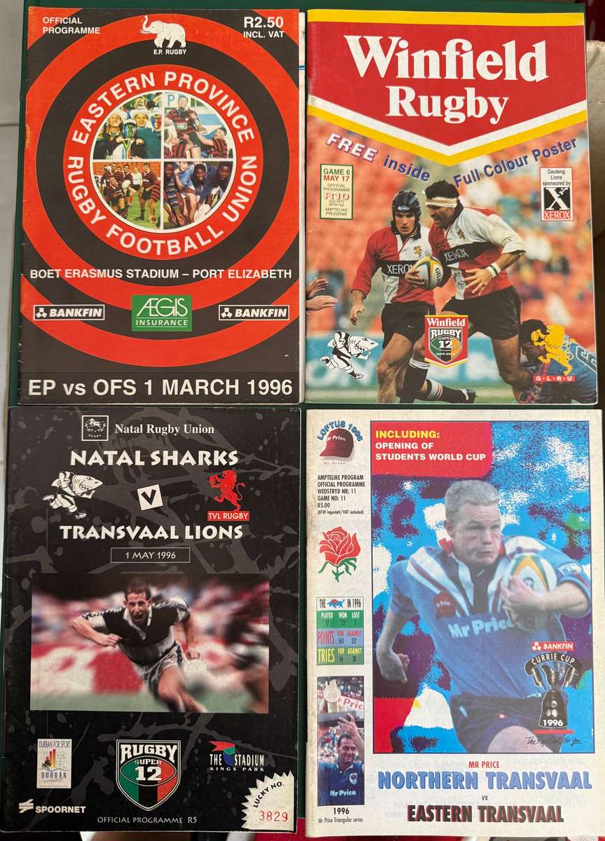Rugby Programmes - 4 * Rugby Match Programmes (1996)