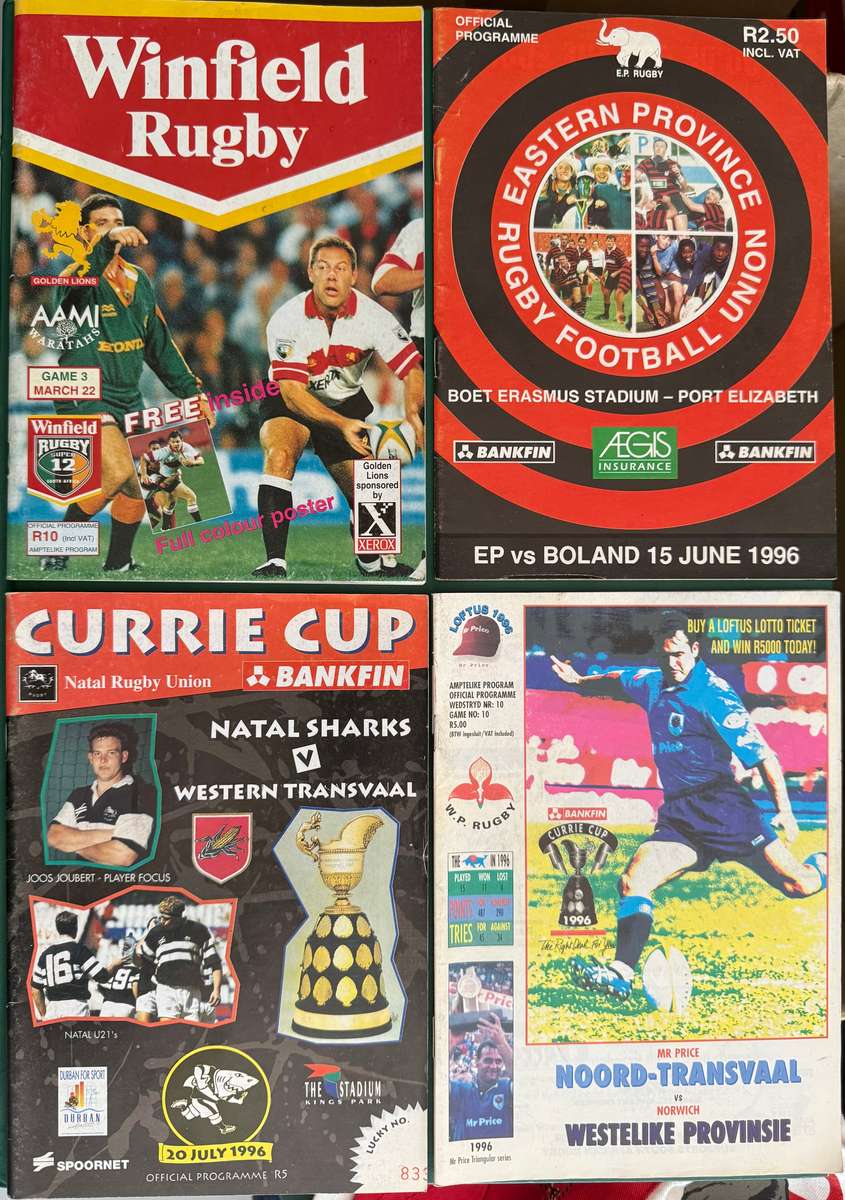 Rugby Programmes - 4 * Rugby Match Programmes (1996-1997)