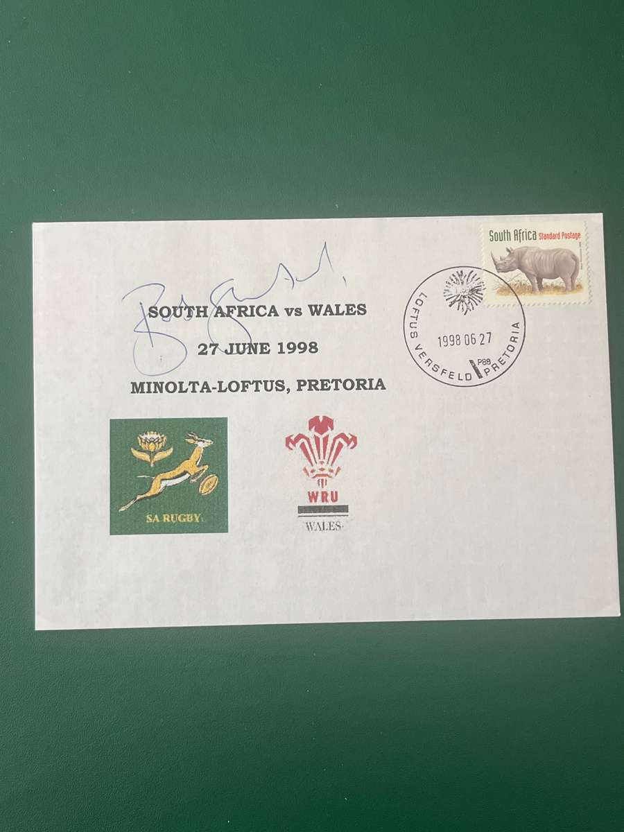 Rugby - *SIGNED* First Day Cover/FDC South-Africa vs Wales 27/06/1996
