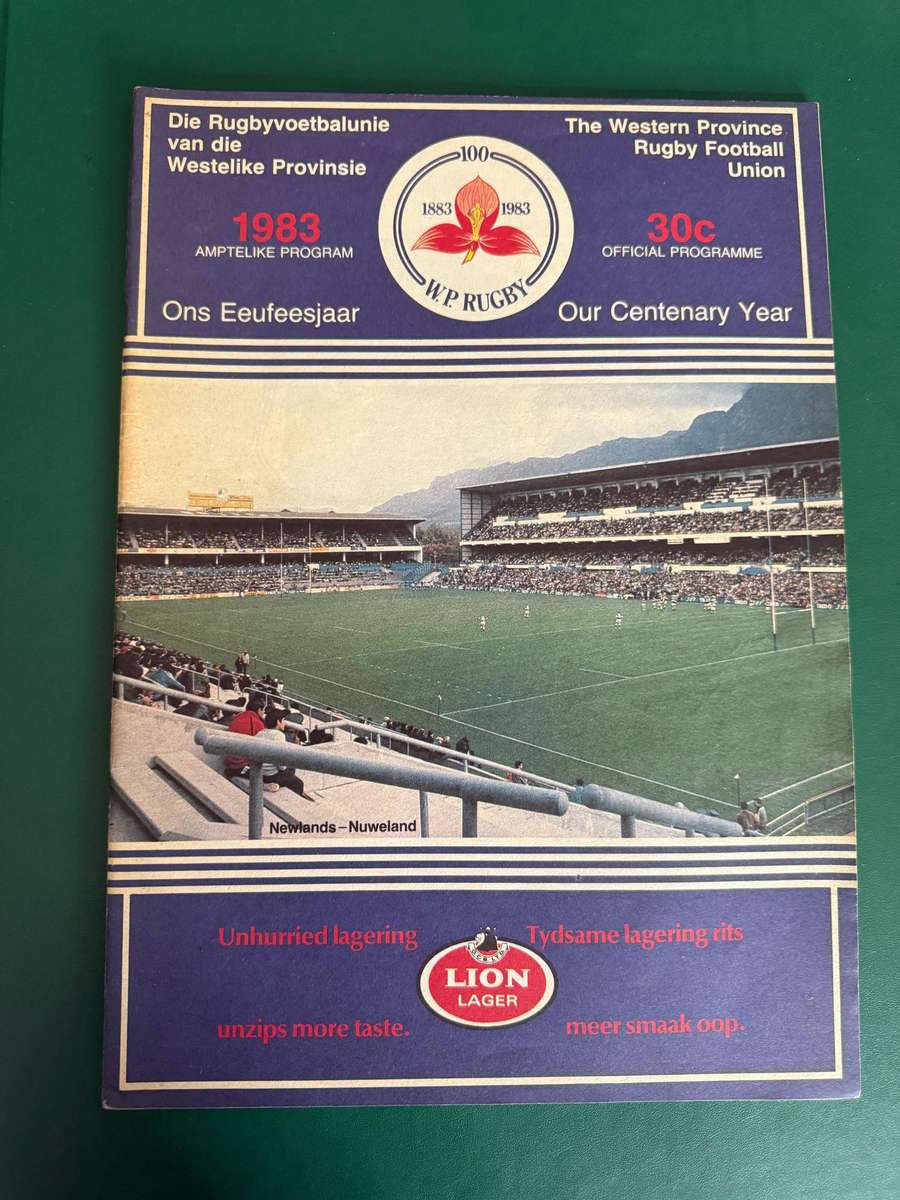 Rugby Programme - Western-Province vs Eastern-Transvaal 30/04/1983