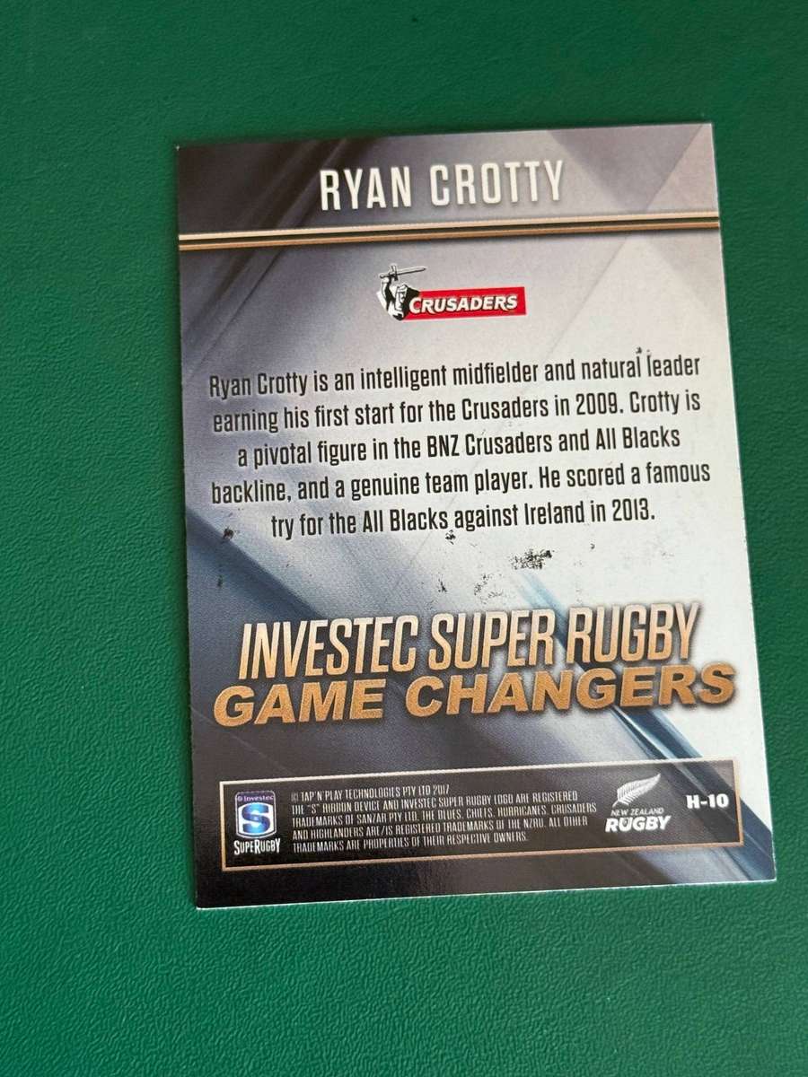Rugby Card - *SIGNED* Ryan Crotty 2018 Tap and Play Gamechangers Foil Card
