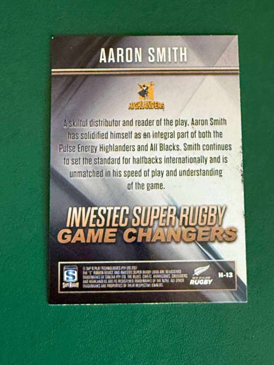 Rugby Card - *SIGNED* Aaron Smith 2018 Tap and Play Gamechangers Foil Card