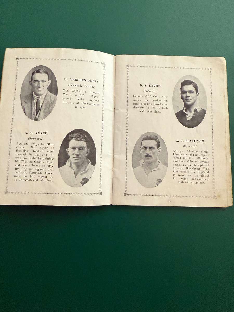 Rugby Itinerary/Souvenir - British Rugby Tour 1924