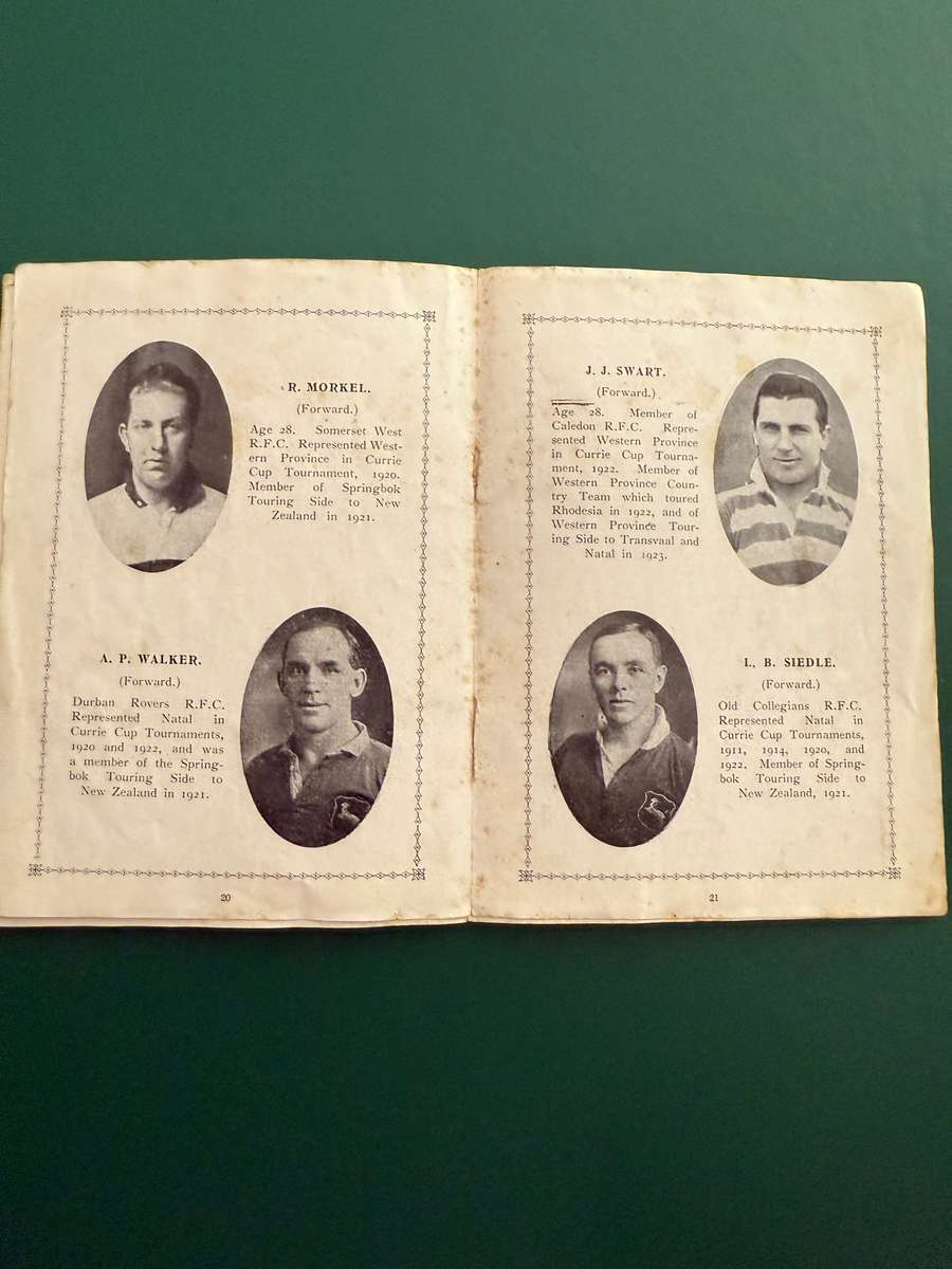 Rugby Itinerary/Souvenir - British Rugby Tour 1924