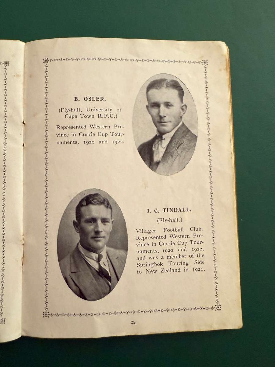 Rugby Itinerary/Souvenir - British Rugby Tour 1924