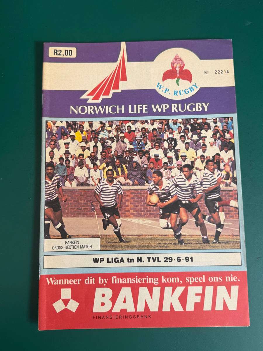 Rugby Programme - Western-Province League (Liga) vs Northern-Transvaal 29/06/1991