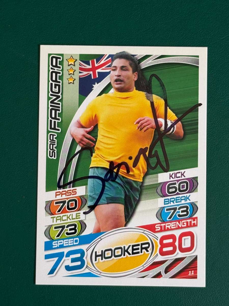 Rugby Card - *SIGNED Saia Faingaa 2015 Topps Rugby Attax Rugby Card