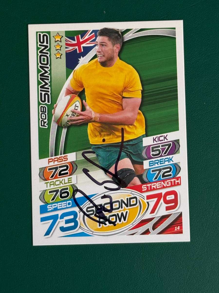 Rugby Card - *SIGNED Rob Simmons 2015 Topps Rugby Attax Rugby Card