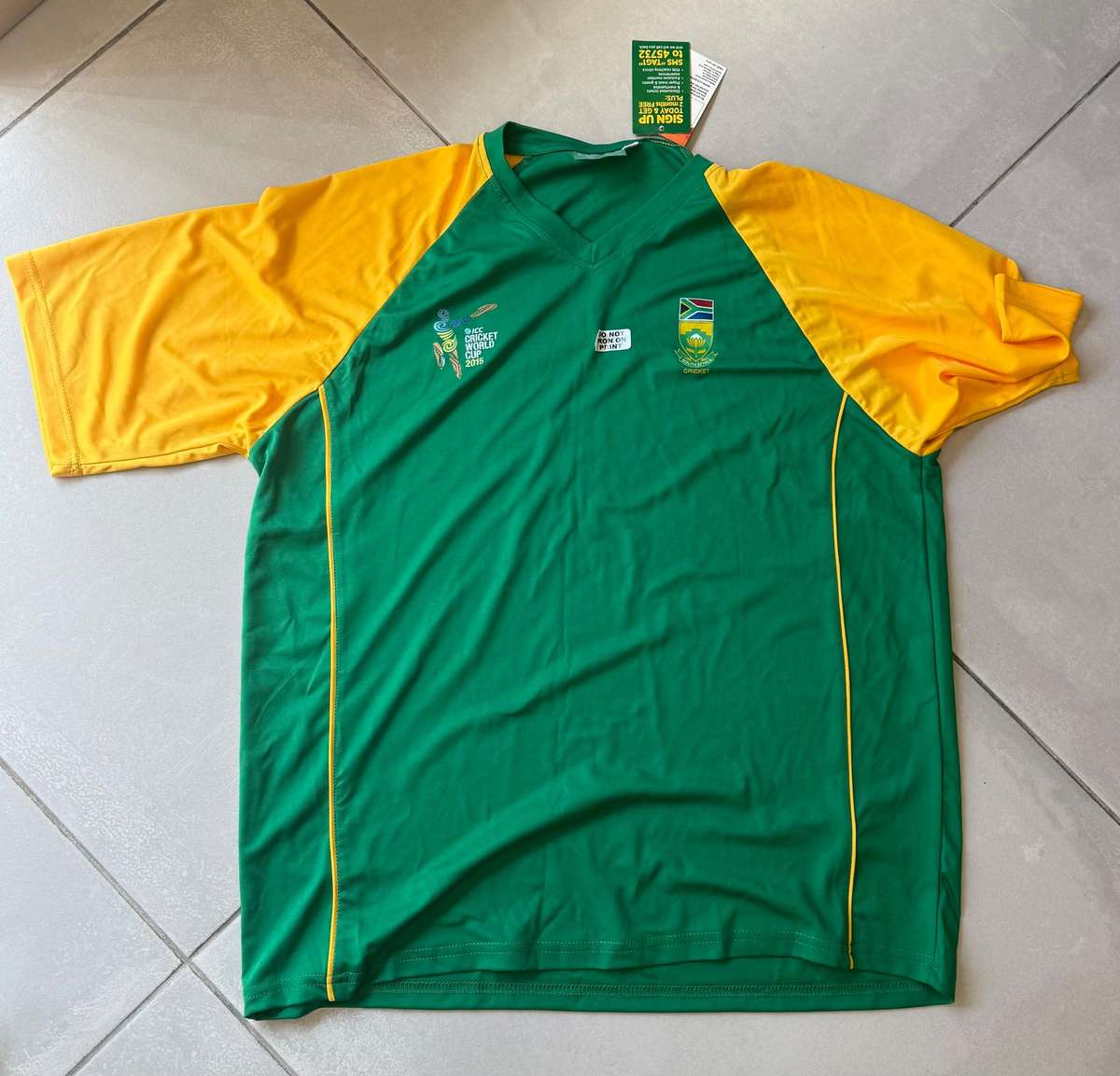 Cricket Shirt - 2015 South-Africa Cricket World Cup Shirt (With tags)