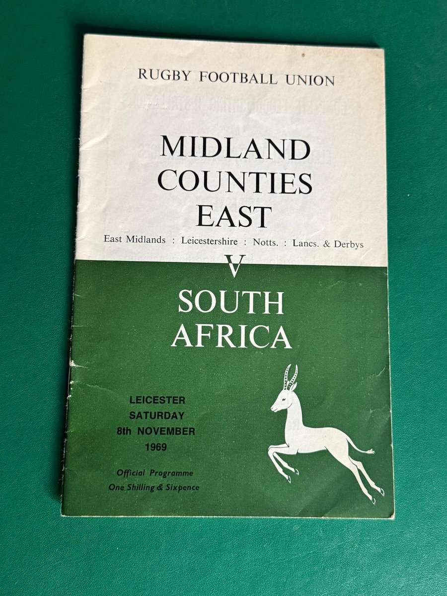 Rugby Programme - *TOUR* South-Africa vs Midlands Counties East 08/11/1969