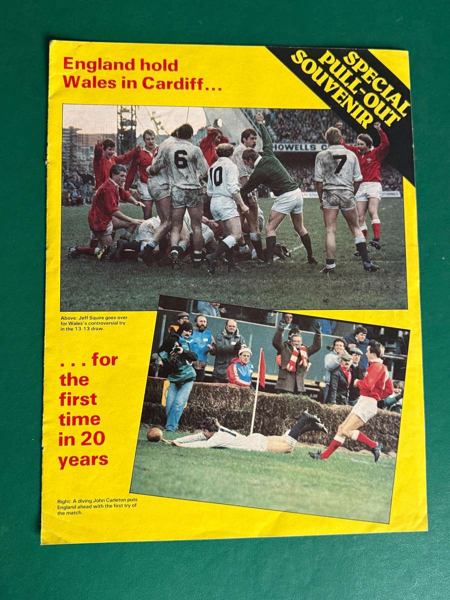 Rugby Album/Itinerary/Supplement - England hold Wales in Cardiff (Date Unknown)