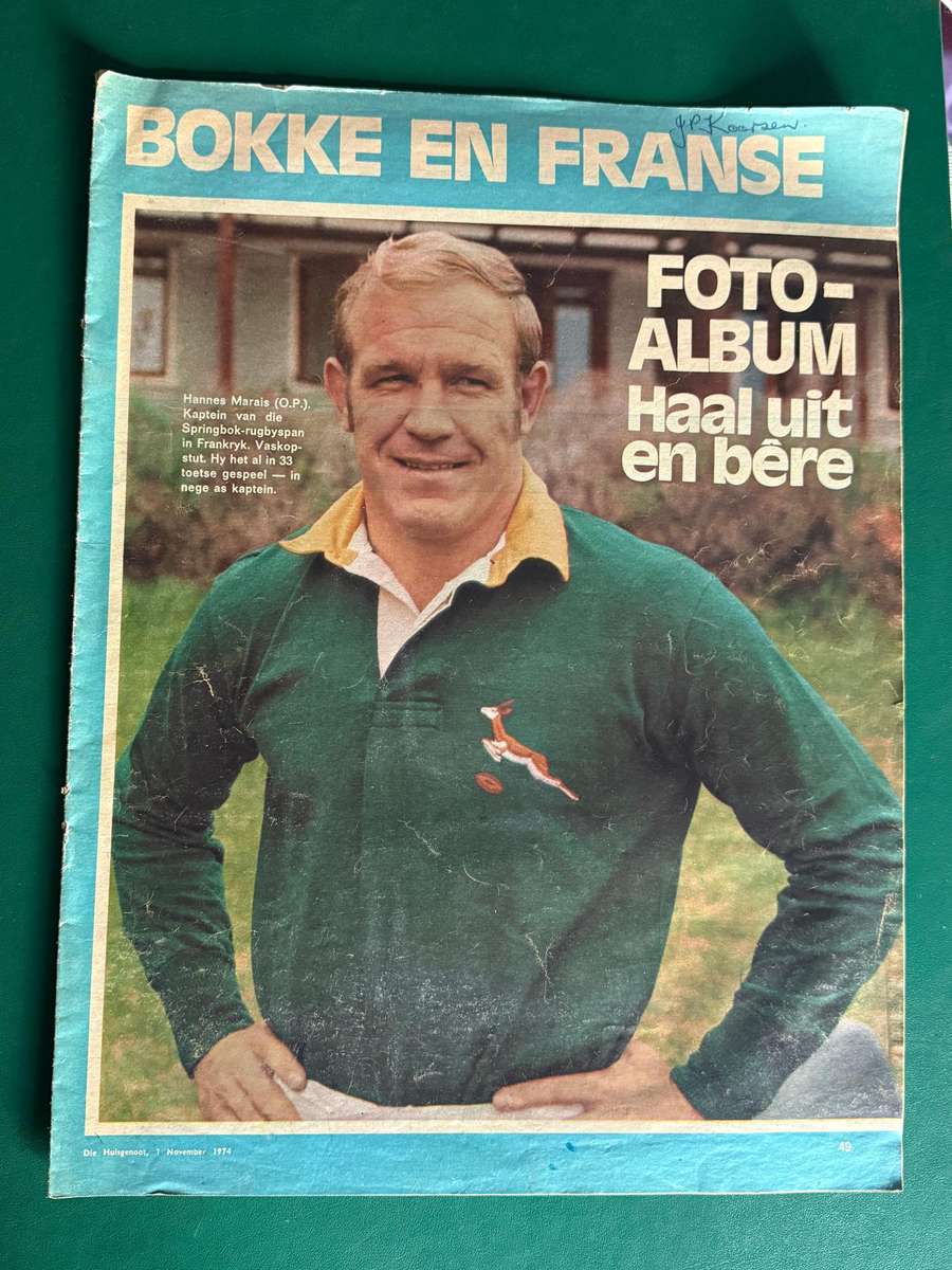 Rugby Album/Itinerary/Supplement - Bokke en Franse 1974 (Huisgenoot 1/11/1974)