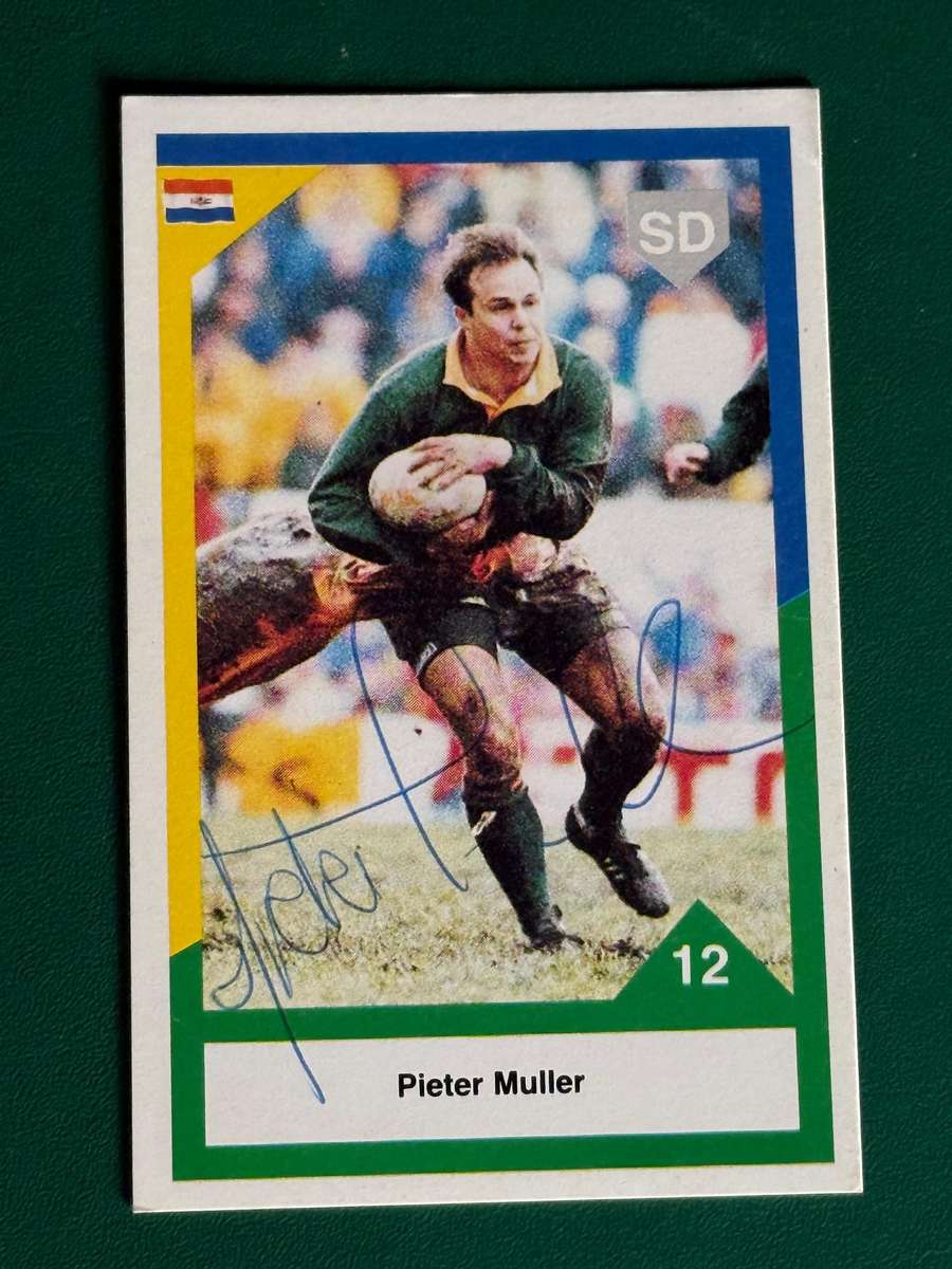 Rugby Card - *SIGNED* Pieter Muller 1992 Sports Deck Rugby Card