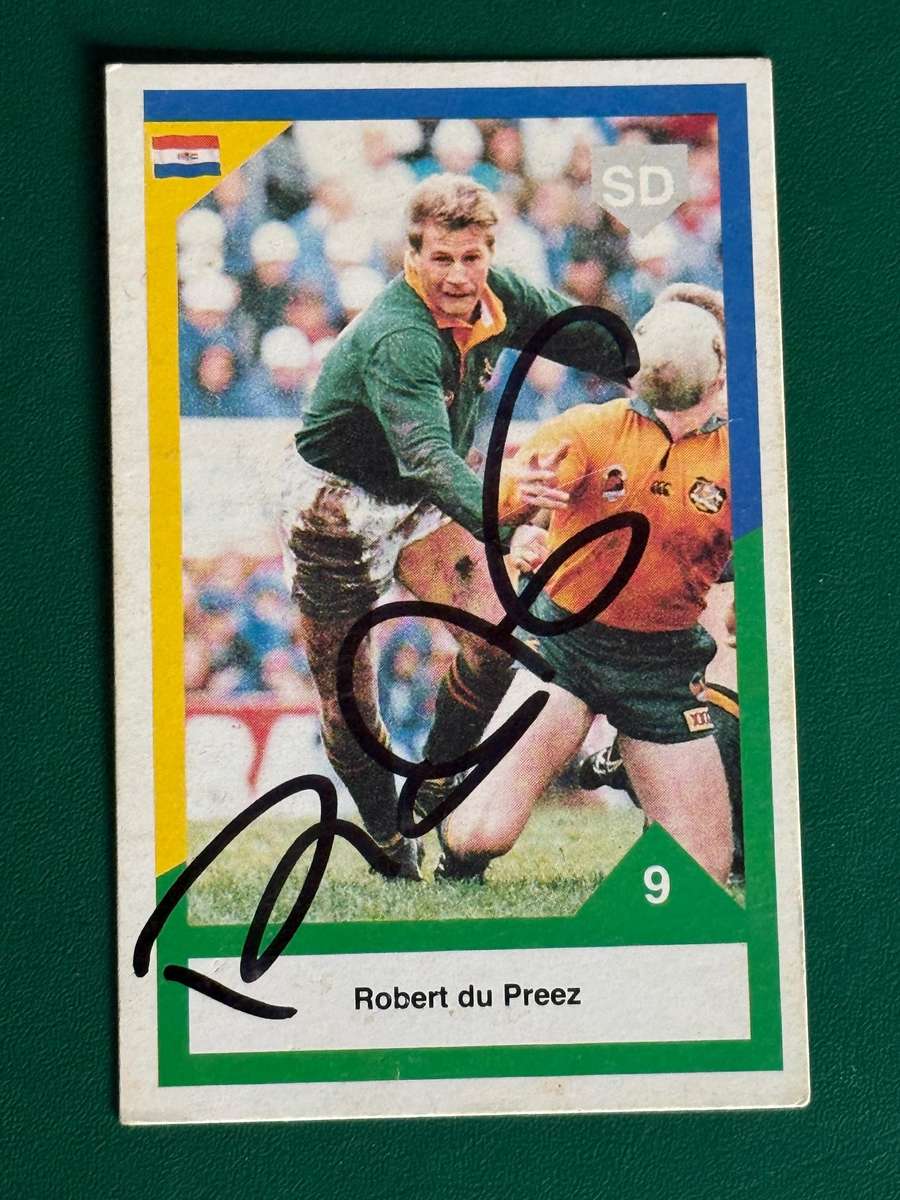Rugby Card - *SIGNED* Robert du Preez 1992 Sports Deck Rugby Card