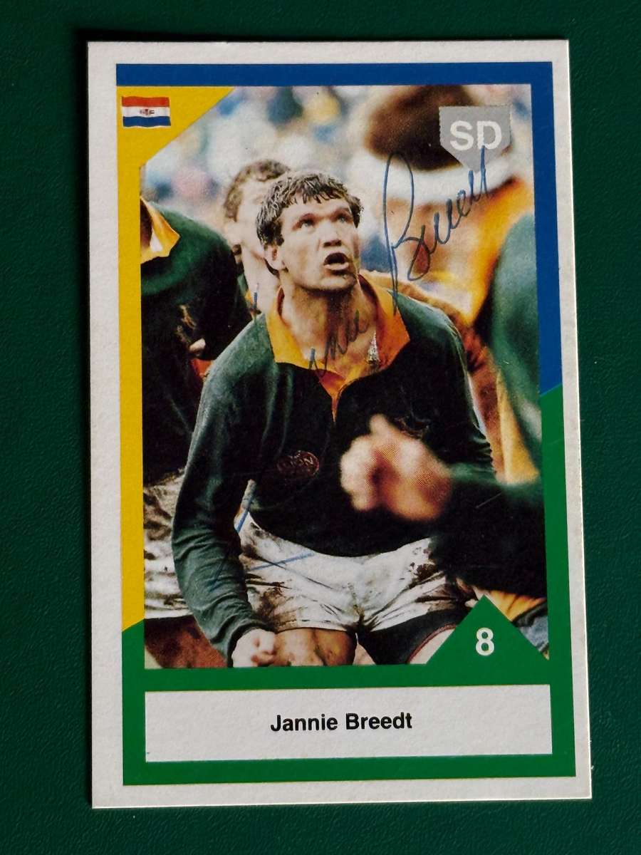 Rugby Card - *SIGNED* Jannie Breedt 1992 Sports Deck Rugby Card