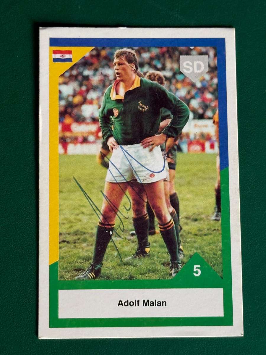 Rugby Card - *SIGNED* Adolf Malan 1992 Sports Deck Rugby Card